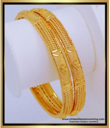 BNG563 - 2.6 Size Traditional South Indian Jewellery Light Weight 1 Gram Gold Bangles for Ladies 