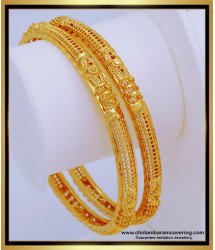 BNG564 - 2.4 Size Pure Gold Plated Jewellery Bridal Wear Bangles Online Shopping India