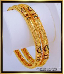 BNG565 - 2.6 Size Latest Stunning Gold Bangles Design Enamel Bangles Gold Plated Jewellery