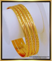 Bng567 - 2.6 Size One Gram Gold Daily Wear Gold Bangles Set Of 4 Pieces for Women  