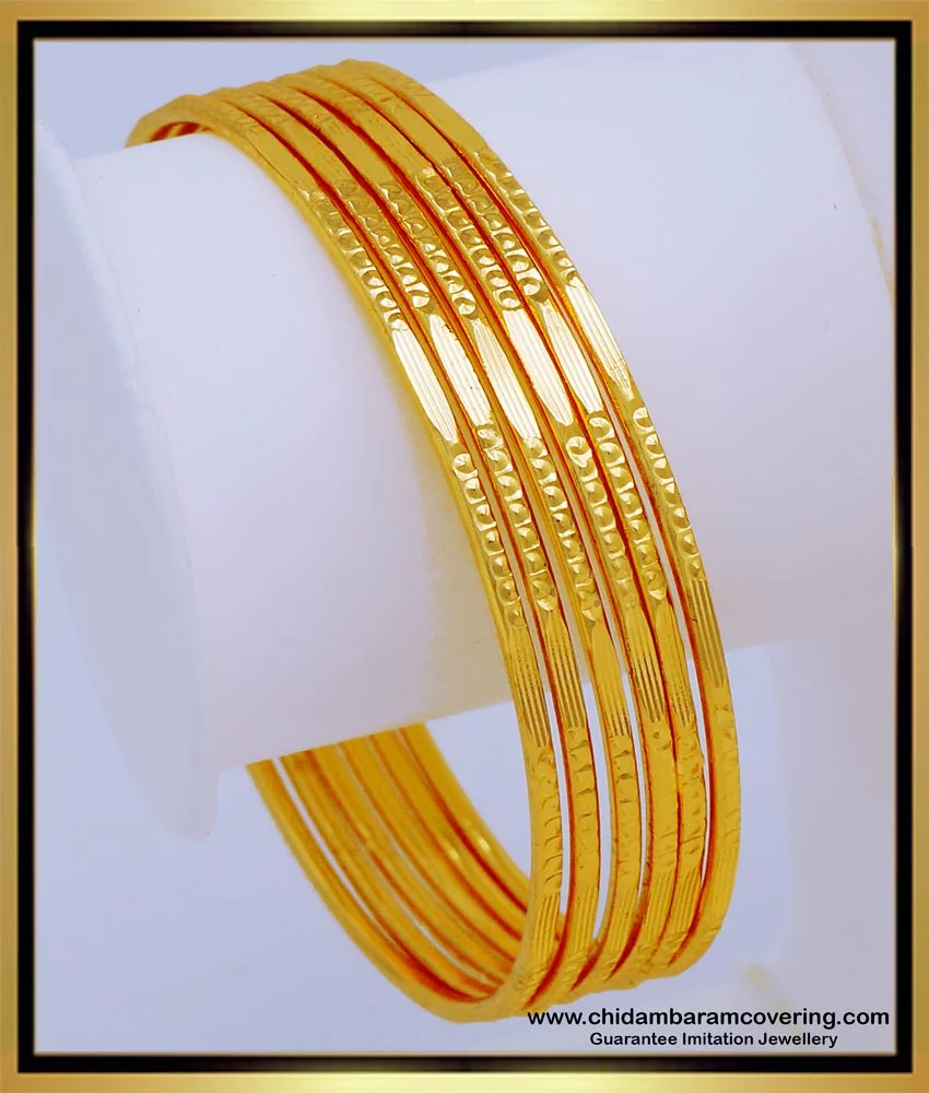 Buy Pure Gold Plated Guarantee Daily Wear Thin Gold Bangles Design ...