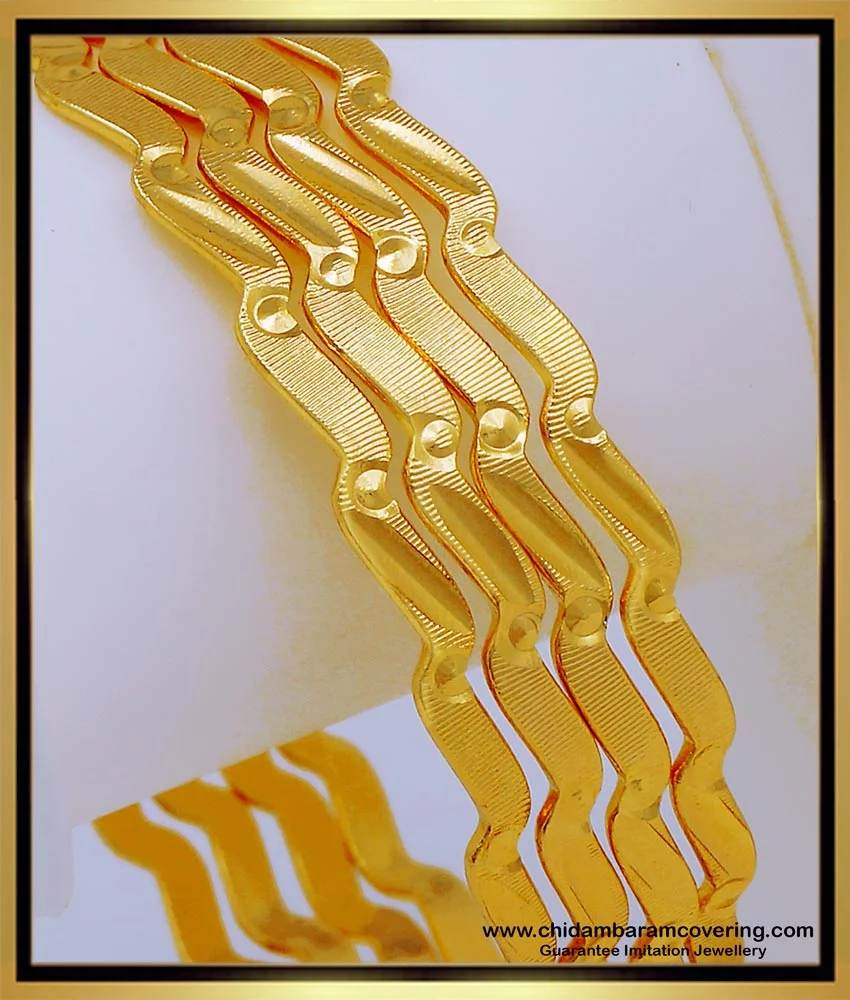 Buy New Model 1 Gram Gold Zig Zag Bangles Design Light Weight ...