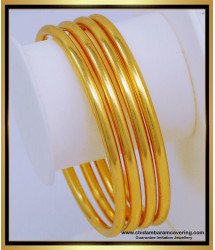 BNG572 - 2.6 Size Real Gold Look Daily Use Plain Thick Bangles Design One Gram Gold Jewellery 