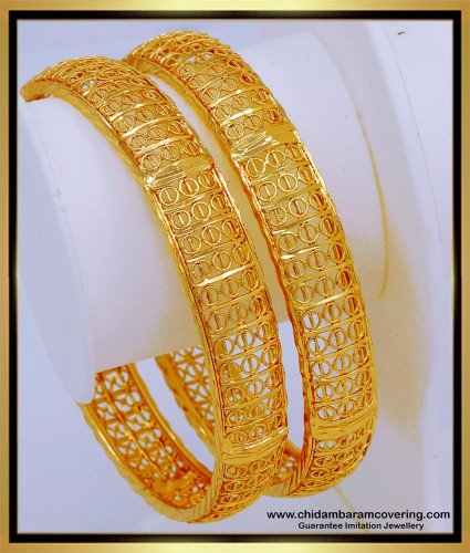 BNG585 - 2.8 Size Latest Bridal Wear Gold Bangles Design 1 Gram Gold Bangles Online