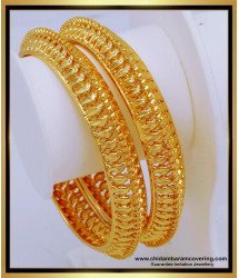 BNG586 - 2.4 Size Excellent Quality Traditional Gold Bangles Design Wedding Bangles Collection Online