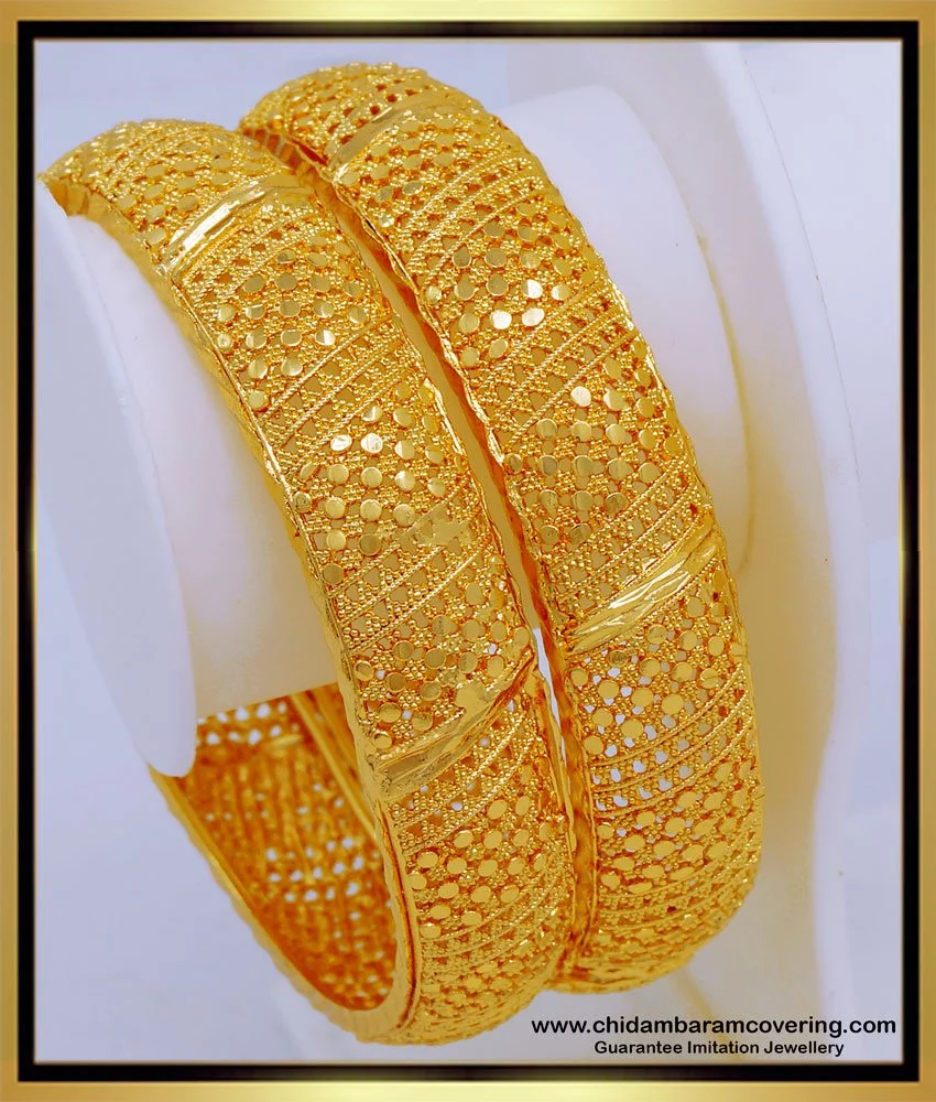 Buy Traditional Gold Bangles Design Bridal Wear Broad Bangles ...