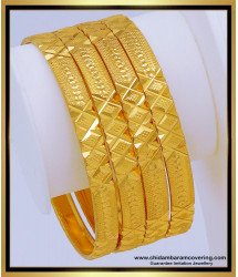 BNG625 - 2.4 Size Simple Light Weight Regular Use Gold Bangles Design for Women 