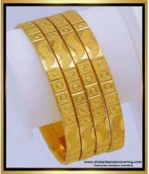 BNG634 - 2.6 Size Latest Light Weight Gold Bangles Designs with Price Online