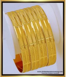 BNG638 - 2.4 Size New Model Bridal Wear Gold Design Gold Plated Bangles Set 