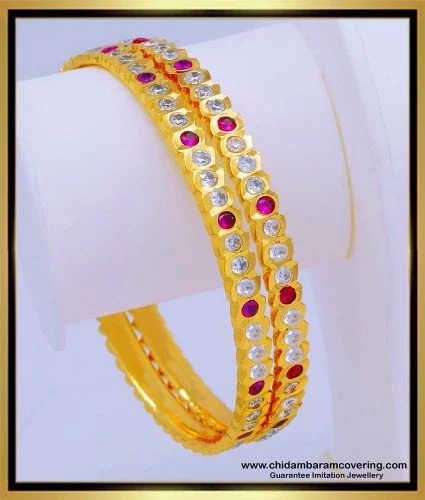 Buy Gold Plated Jewellery Impon Bangles with Stone Buy Online