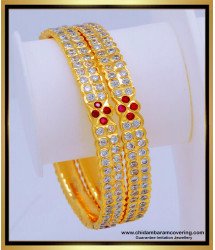 BNG649 - 2.6 Gold Plated Impon Artificial Stone Bangles 