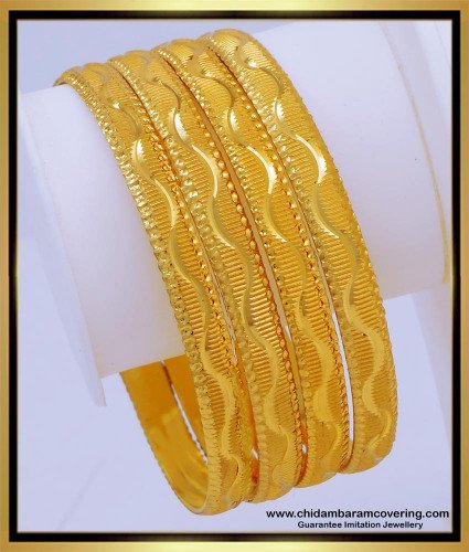 BNG660 - 2.6 Size Best Quality Gold Covering Bangles Design for Regular Use