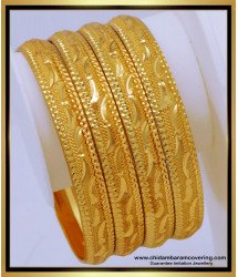 BNG662 - 2.8 Size Gold Design Chidambaram Covering Bangles Set