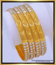 BNG668 - 2.4 Size Beautiful Shiny White Gold Bangle Designs Online 