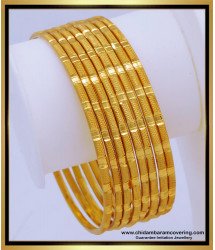 BNG669 - 2.6 Size 1 Gram Gold Jewellery Simple Gold Bangles for Daily Use