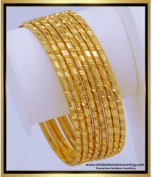 BNG670 - 2.8 Size Latest Daily Use Thin 8 Bangles Set 1 Gram Gold Jewellery