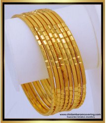 BNG672 - 2.6 Size Attractive Daily Wear Plain 1 Gram Gold Bangles Online