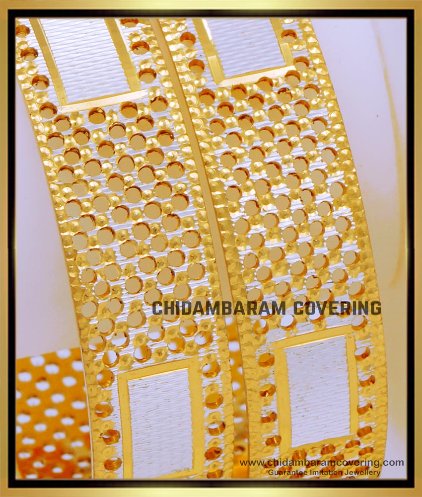 Dubai White Gold Bangles Set Gold Plated Jewellery