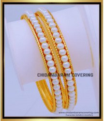BNG686 - 2.6 Size Traditional Pearl Bangles Designs for Ladies 