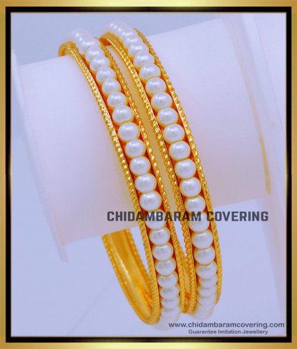 BNG686 - 2.8 Size Traditional Pearl Bangles Designs for Ladies 