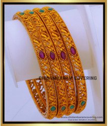 BNG687 -2.8 Size Premium Quality Temple Bangles Set for Women 