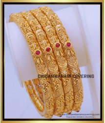 BNG700 -2.8 Size Bridal Wear Latest Antique Gold Bangles Designs Set 