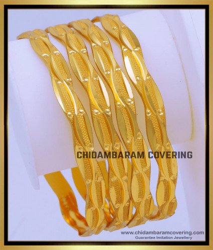 BNG705 - 2.4 Size Gold Bangles Design Gold Plated Bangles for Daily Use