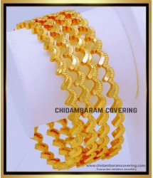BNG706 - 2.6 Size New Model Curvy Design Gold Plated Bangles for Daily Use