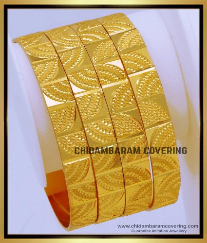 BNG707 - 2.8 Size Real Gold Design 1 Gram Gold Kada Bangles for Wedding 