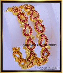 BNG731 - 2.8 Size First Quality Ruby Stone Mango Design Bangles Design Online