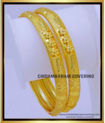 BNG744 - 2.6 Size 2 Gram Gold Daily Wear Gold Bangles Design for Ladies 