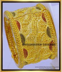 BNG745 -2.6 Size Bridal Wear Forming Gold Screw Type Broad Bangle Online