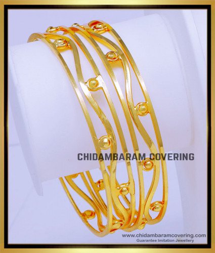 BNG758 - 2.6 Size Latest Daily Wear 1 Gram Gold Plated Bangles for Women