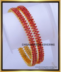 BNG780 - 2.6 Bridal Wear Gold Ruby Bangles for Indian Wedding