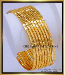 BNG788 - 2.6 Simple Gold Bangles for Daily Use 8 Bangles Set