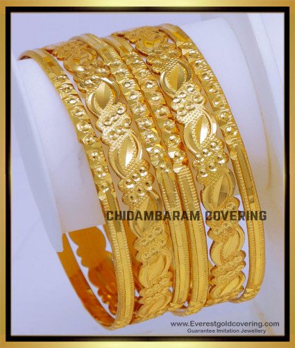 BNG794 - 2.6 Size Latest Bridal Modern Gold Bangles for Women