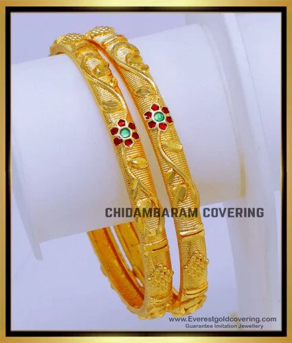 bng806 2.4 flower model forming gold bangles design for bridal 1