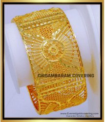 BNG812 - 2.4 Single Broad Bangle Design Gold Plated Jewellery