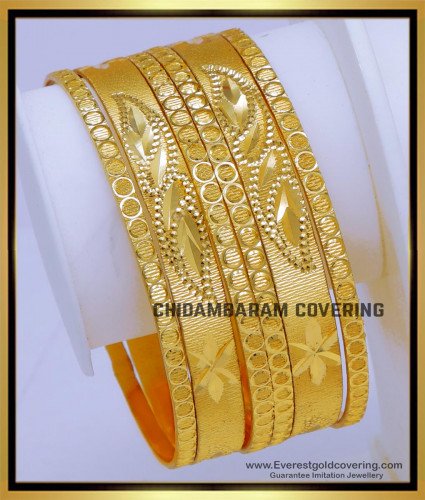 BNG818 - 2.6 Latest Modern One Gram Gold Bangles for Daily Use