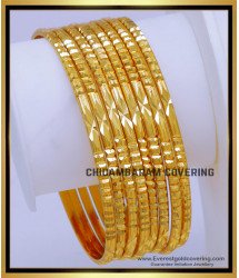 BNG820 - 2.4 Simple Thin Daily Use Plain Gold Bangle Design Latest