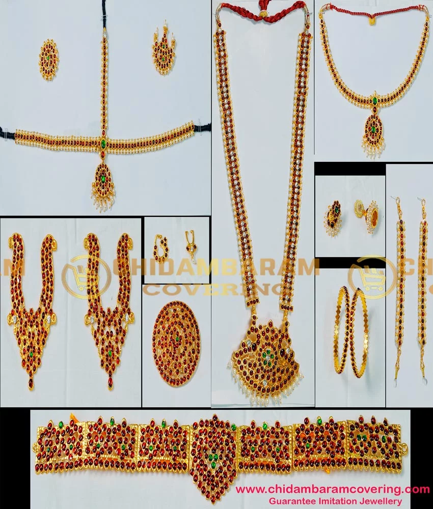 BNS02 - Bharatanatyam Indian Classical Dance Jewellery Complete Set Buy  Online - Buy Original Chidambaram Covering product at Wholesale Price.  Online shopping for guarantee South Indian Gold Plated Jewellery.