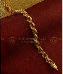 BCT115 - Gold Plated Heavy Thick Twisted Hand Chain Dragon Design Bracelet for Men