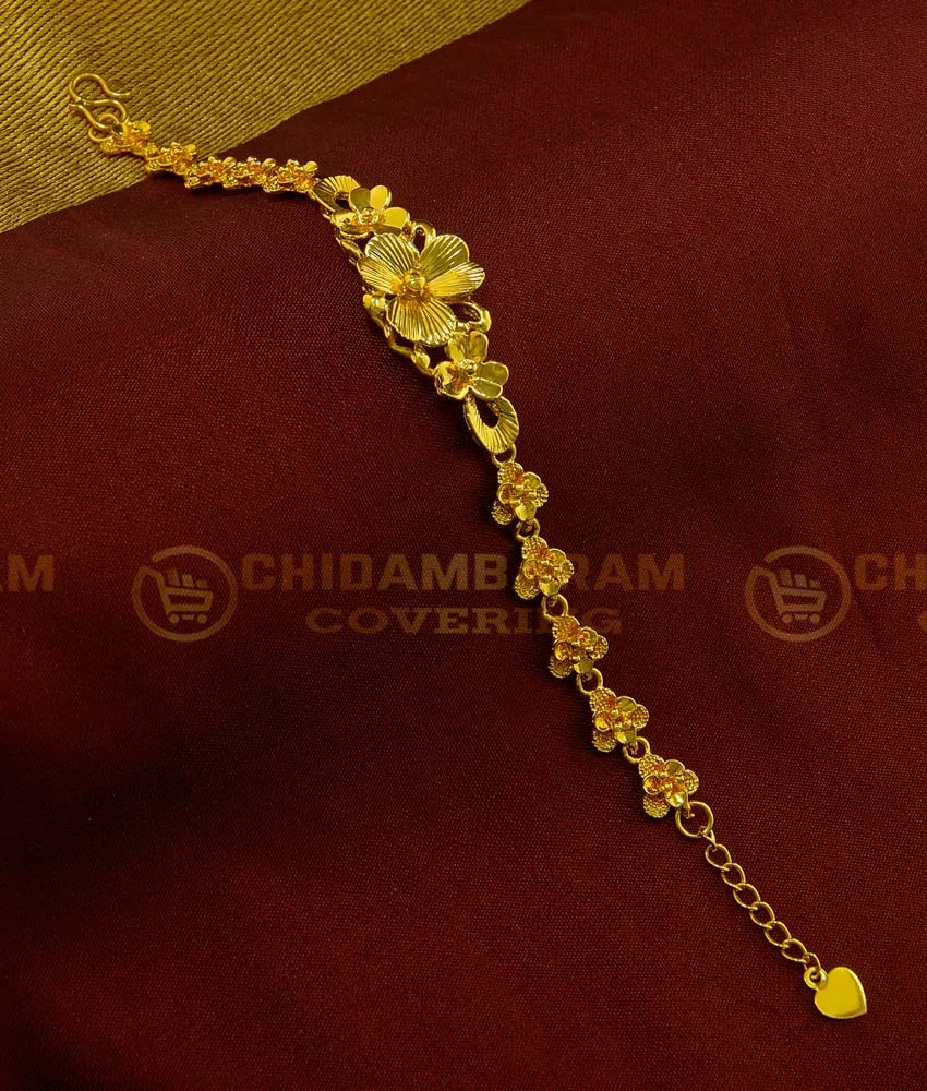 1 Gram Gold Forming Superior Quality Sparkling Design Bracelet For Men   Style C367
