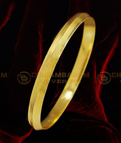 BCT122 - 2.6  Size One Gram Gold Plated Daily Wear Gold Kada Design Plain Gold Kappu for Men 
