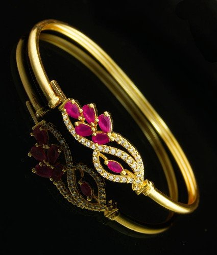 BCT129 - 2.6 size New Party Wear High Quality Ad Stone Simple Gold Bracelet Designs for Girls
