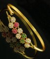 BCT131 - 2.6 Size Trendy One Gram Gold Plated Openable Bangles Style Stone Bracelet 
