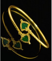 BCT135 - 2.6 size Kerala Jewellery One Gram Gold Bangle Type Adjustable Green Palakka Bracelet Buy Online