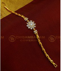 BCT137 - Unique American Diamond Rose Gold Flower Design Bracelet for Girls