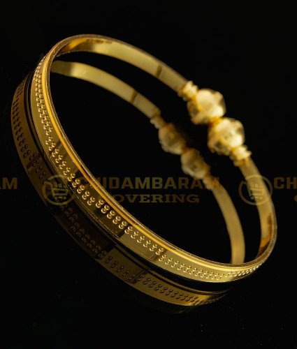 BCT151 - 2.6 size Attractive Gold Design Slim Bangle Type Adjustable Plain Kappu Bracelet 