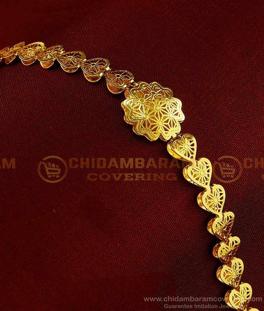 BCT177 - One Gram Gold Pretty Heart Design Light Weight Bracelet Design for Women